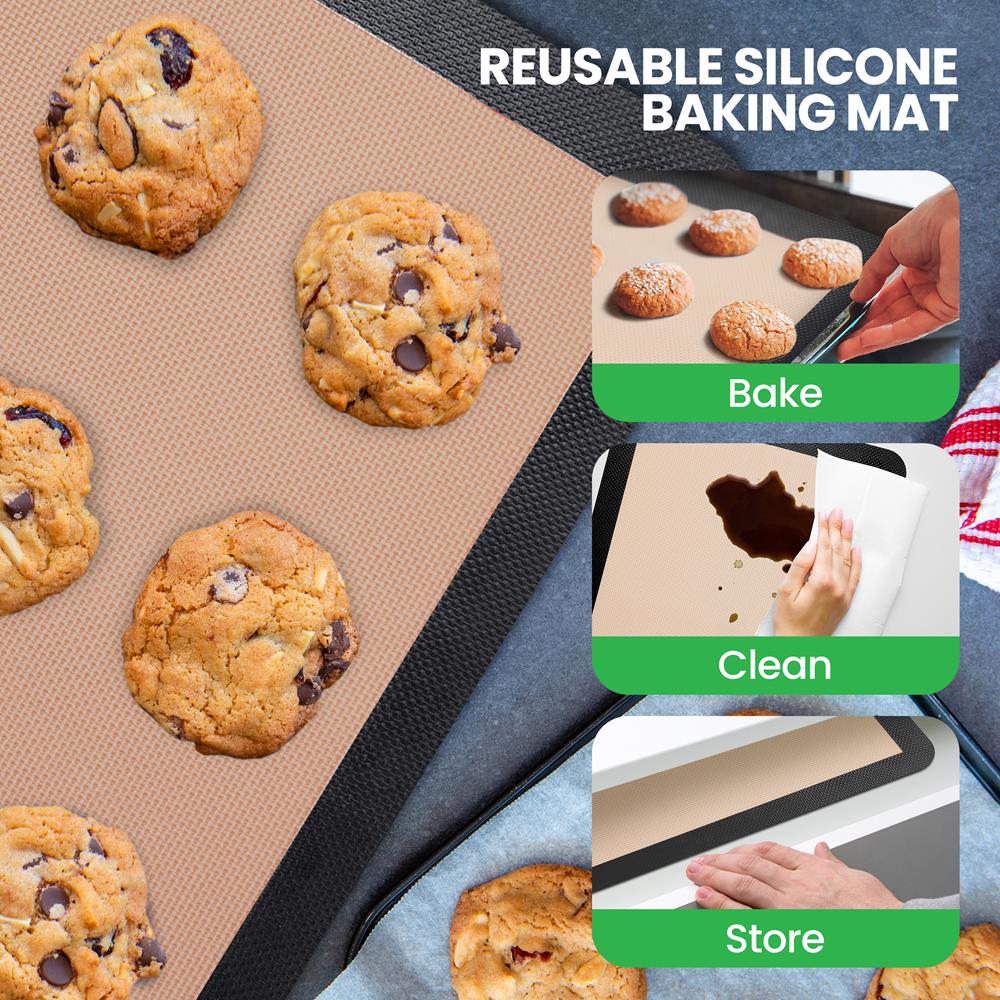 Silicone Baking Mats, Non-stick, Food-Grade, Oven-Safe to 480°F, 2 Pack - Image 5