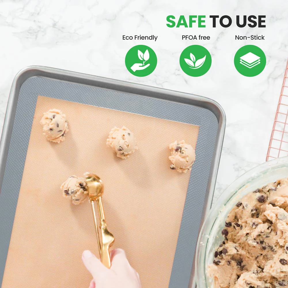 Silicone Baking Mats - Non-stick, Oven-safe 480¬8F, Food-Grade, Grey - Image 3