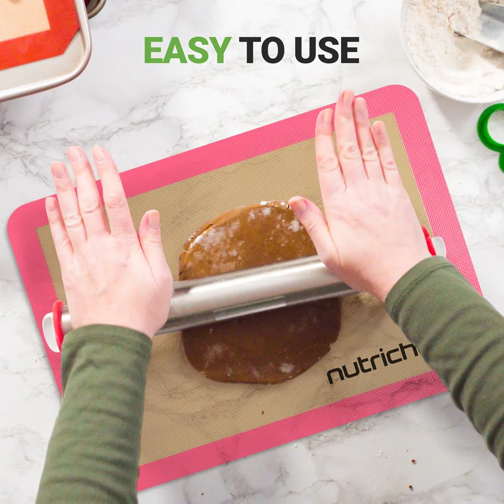 Silicone Baking Mats Non-stick Food-Grade Oven-Safe 480°F Pink - Image 6