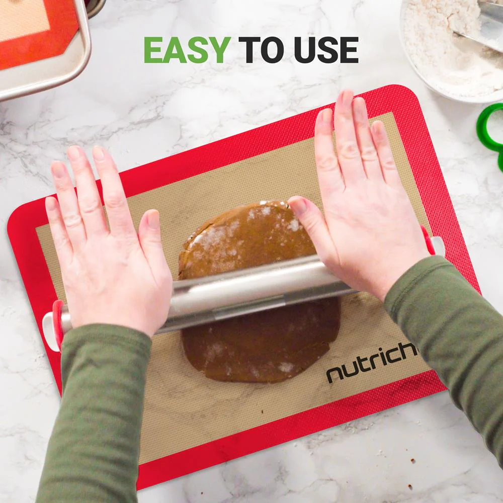Silicone Baking Mats - Nonstick, Oven-Safe 480°F, Red, 24.4"x16.5" - Image 6