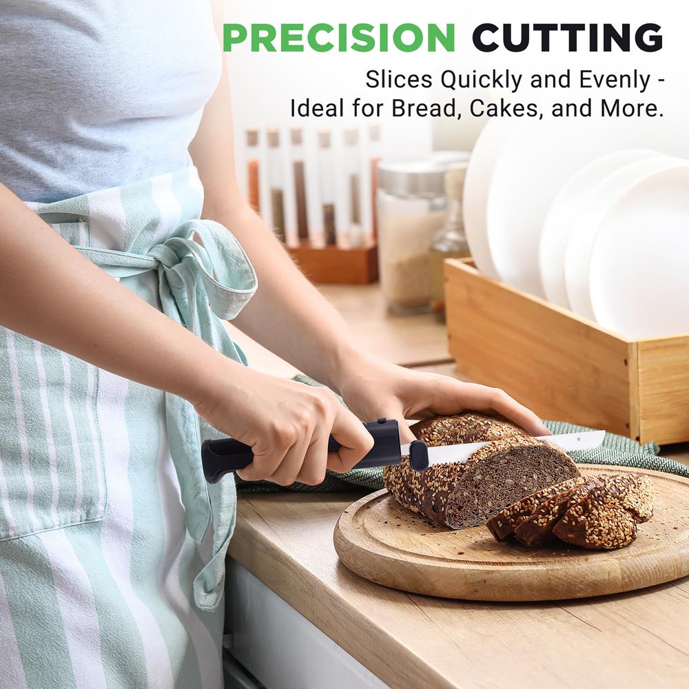 Cordless Electric Knife, Quick Carving, Stainless Steel Blades, Black - Image 5