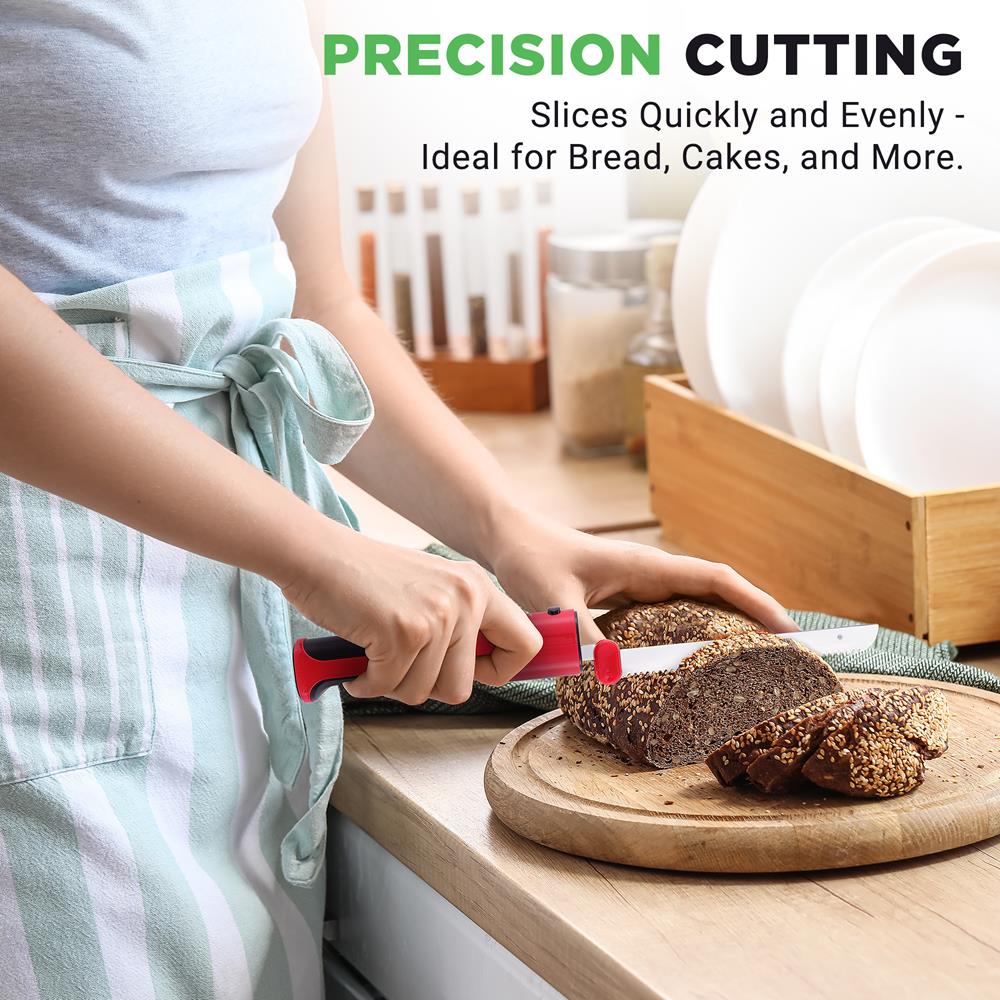 Cordless Electric Knife Easy Carving Stainless Steel Blades Red - Image 5