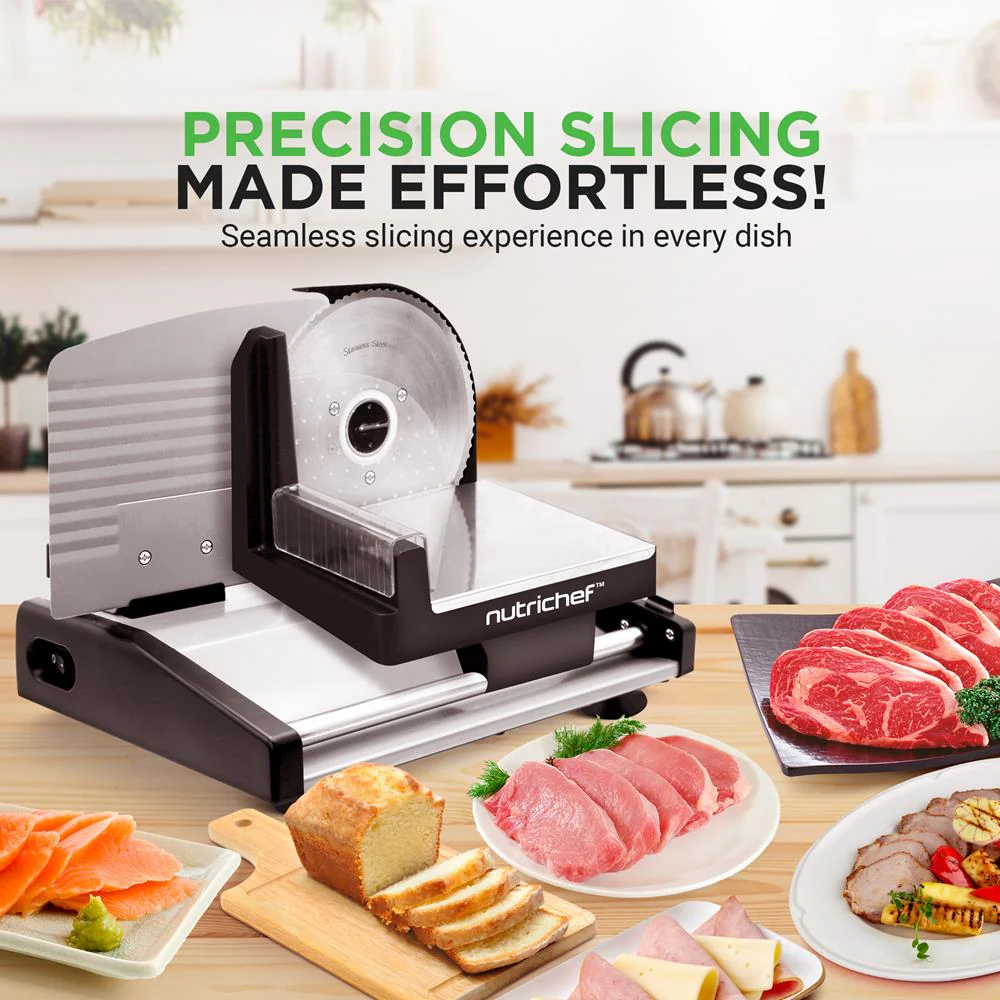 Electric Meat Slicer 200W Adjustable Stainless Steel Blade - Image 7