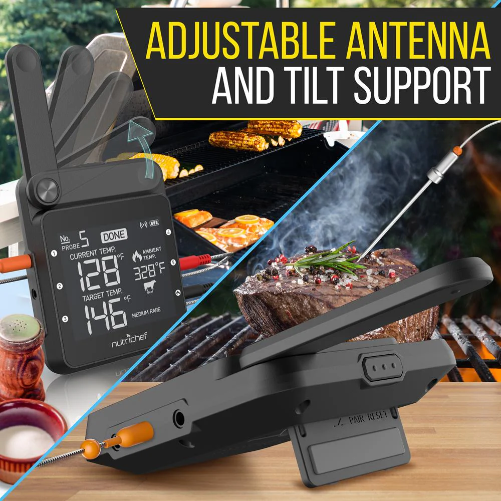 WiFi Grill Thermometer, Dual Probes, Smartphone Alerts, Stainless Steel - Image 7