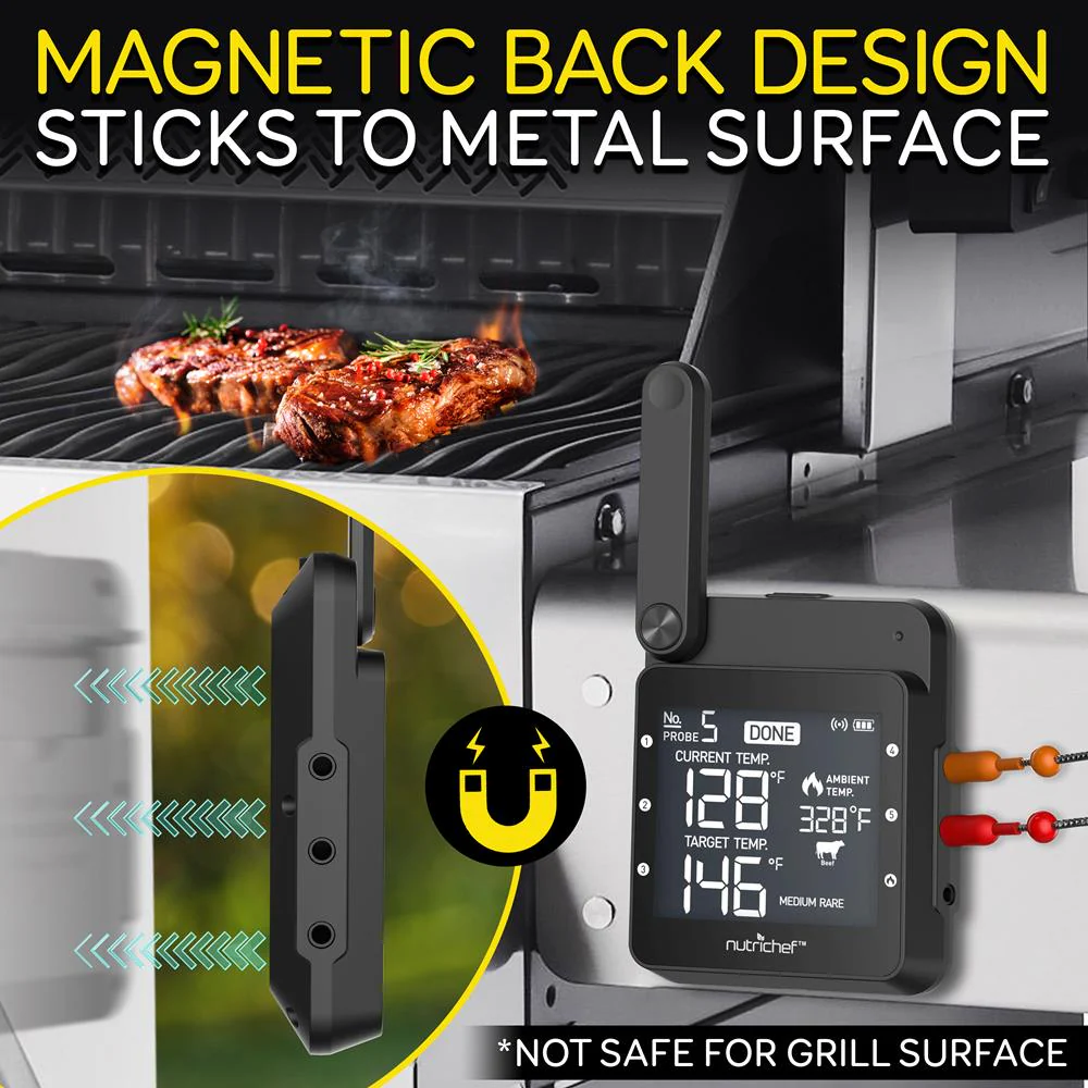 WiFi Grill Thermometer, Dual Probes, Smartphone Alerts, Stainless Steel - Image 8