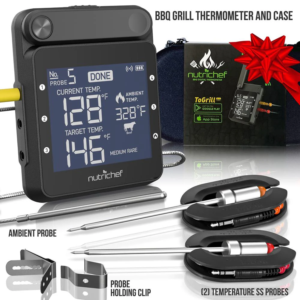 WiFi Grill Thermometer, Dual Probes, Smartphone Alerts, Stainless Steel - Image 9