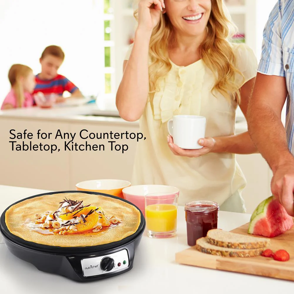 Crepe Maker with Non-Stick 12” Plate for Easy Cleanup and Even Heating - Image 5