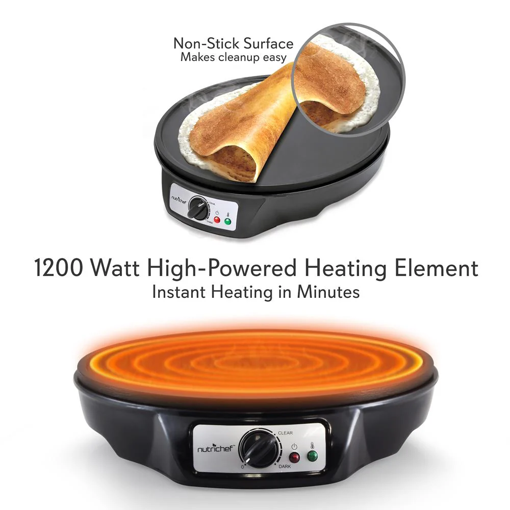 Crepe Maker with Non-Stick 12” Plate for Easy Cleanup and Even Heating - Image 8