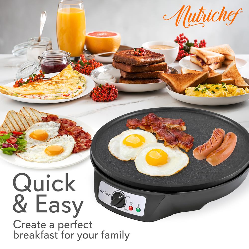 Crepe Maker with Non-Stick 12” Plate for Easy Cleanup and Even Heating - Image 9