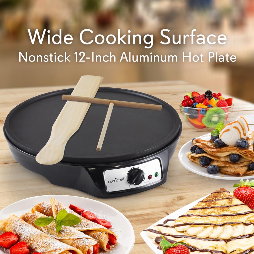 Crepe Maker with Non-Stick 12” Plate for Easy Cleanup and Even Heating - Image 3