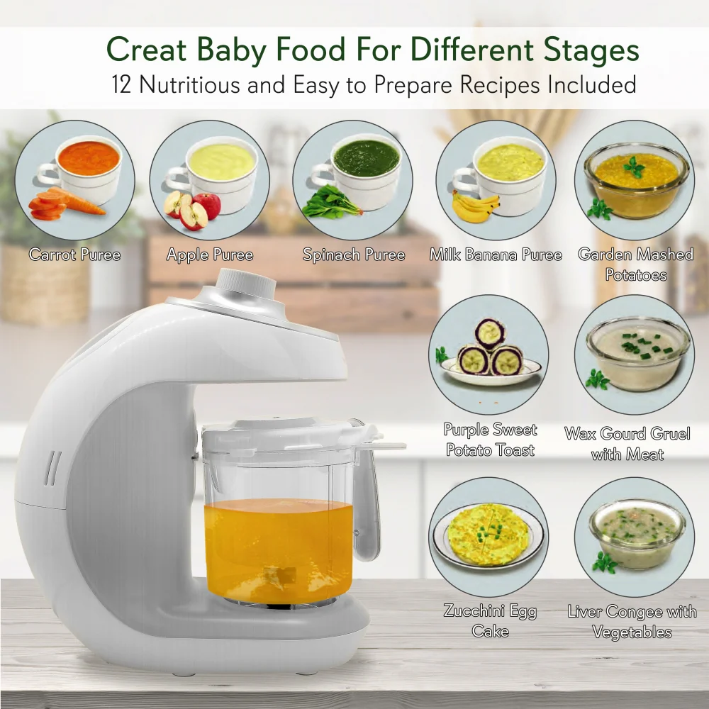 Baby Food Maker 2-in-1 Steamer & Blender Adjustable Timer Dishwasher Safe - Image 6