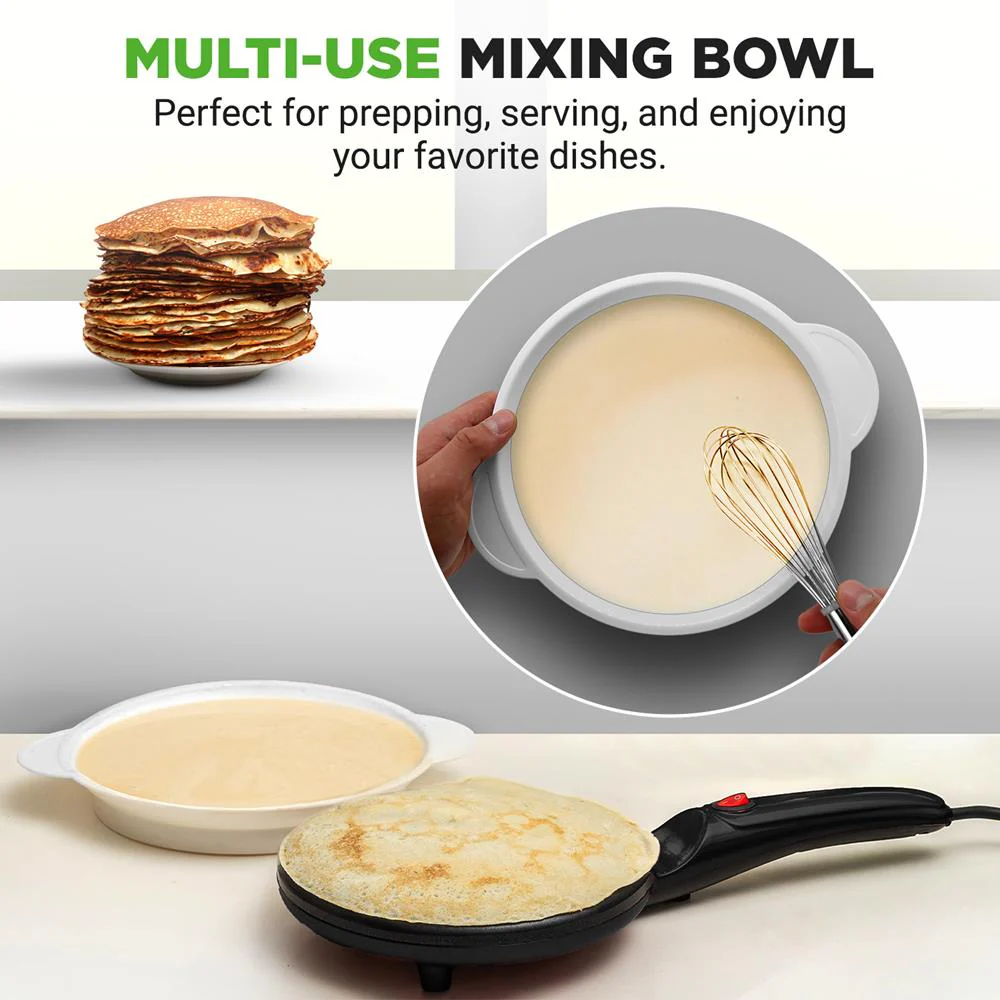 Electric Crepe Maker, Nonstick 8" Griddle, Auto Temp Control, Cool-Touch Handle - Image 5