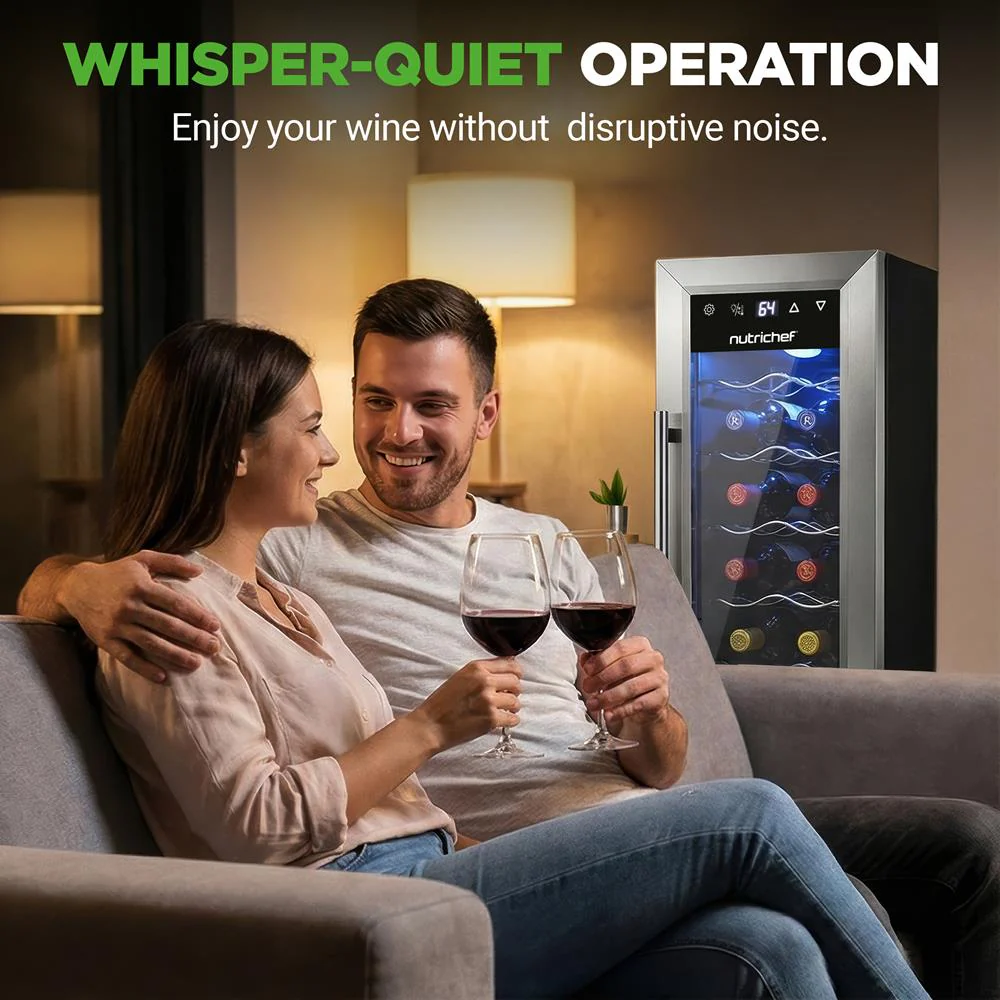 12 Bottle Wine Cooler, Compact Fridge, Digital Control, Stainless Steel - Image 4