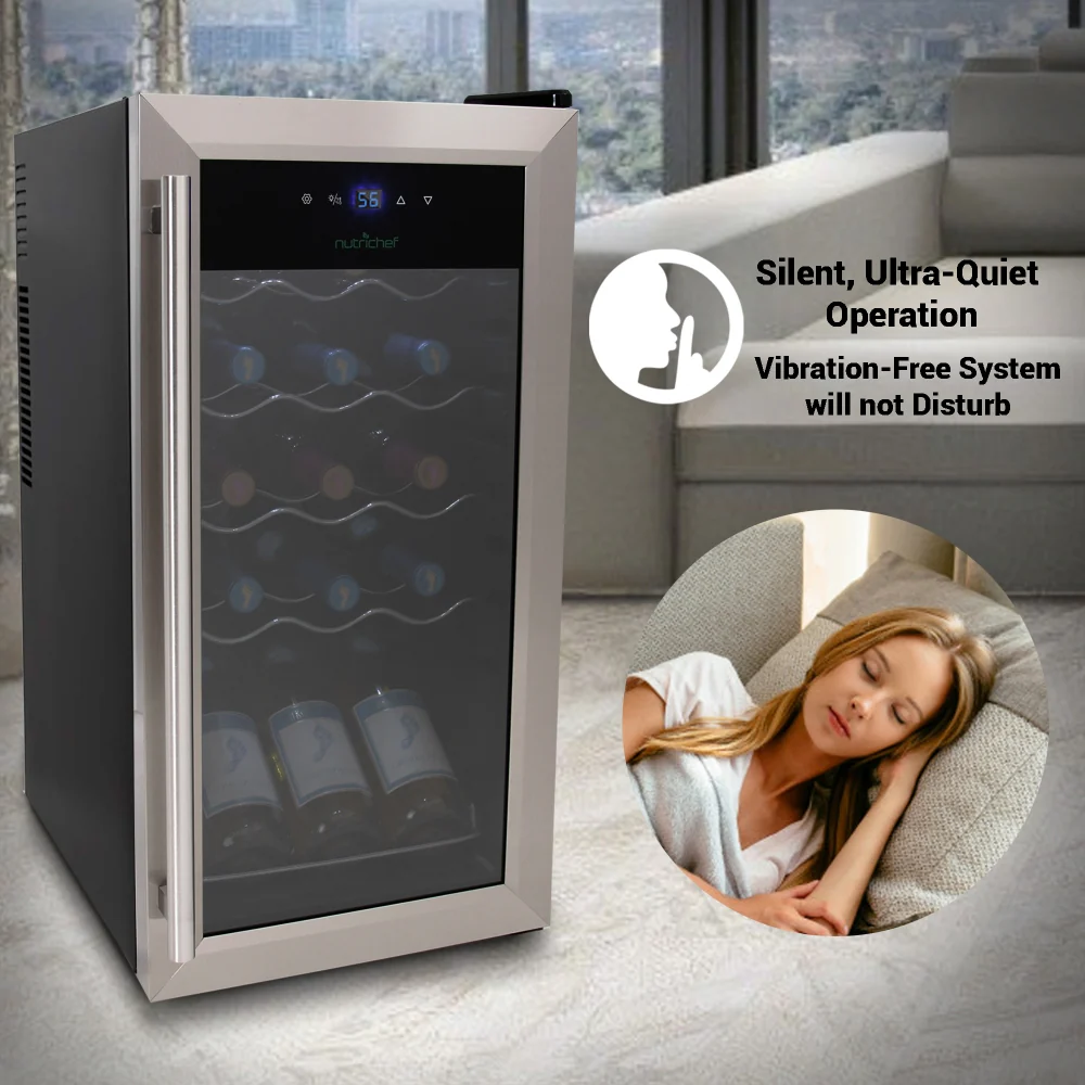 Wine Chilling Refrigerator Cellar - Digital Touch Button Control With Air Tight Seal, Contains Placement For Standing Bottles (15 Bottle Storage Capacity) - Image 6
