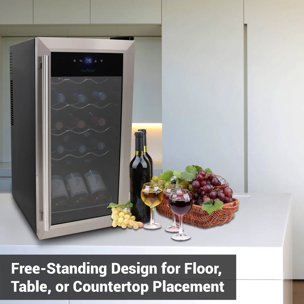 Wine Chilling Refrigerator Cellar - Digital Touch Button Control With Air Tight Seal, Contains Placement For Standing Bottles (15 Bottle Storage Capacity) - Image 7