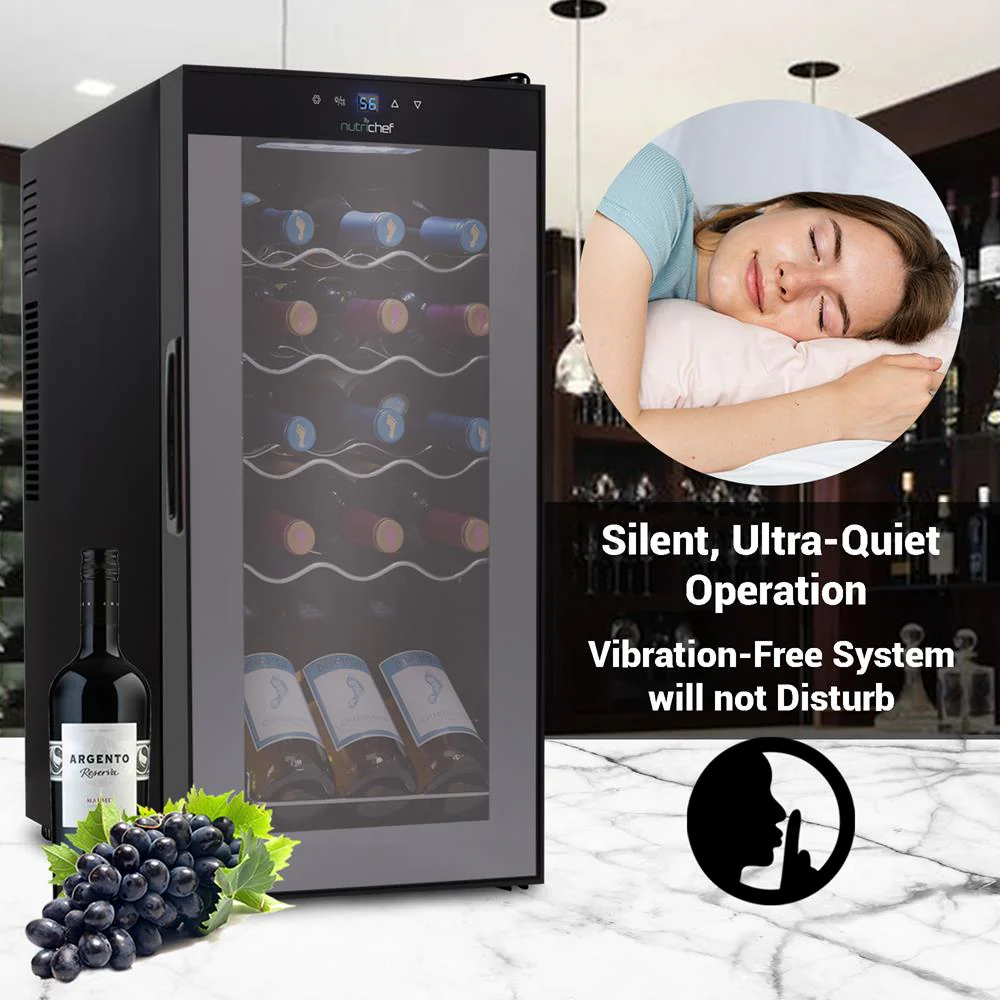 Compressor Wine Fridge 15-Bottle Capacity Digital Touch Glass Door White - Image 6