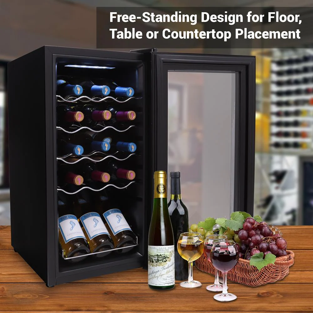 Compressor Wine Fridge 15-Bottle Capacity Digital Touch Glass Door White - Image 7