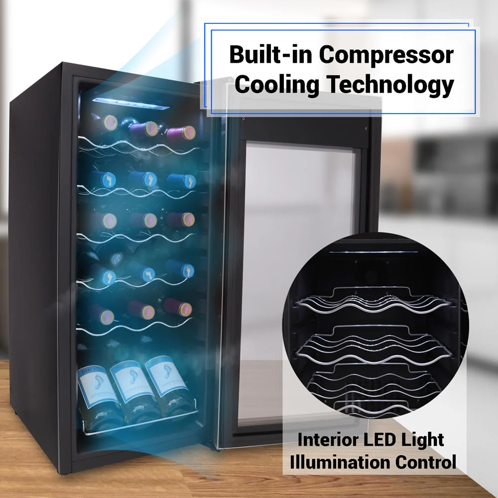 18 Bottle Wine Fridge Quiet Cooling Stainless Steel Door - Image 3
