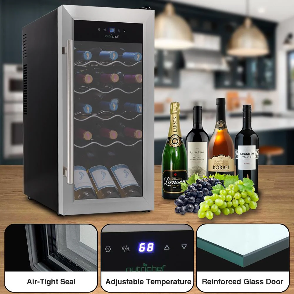 18 Bottle Wine Fridge Quiet Cooling Stainless Steel Door - Image 4