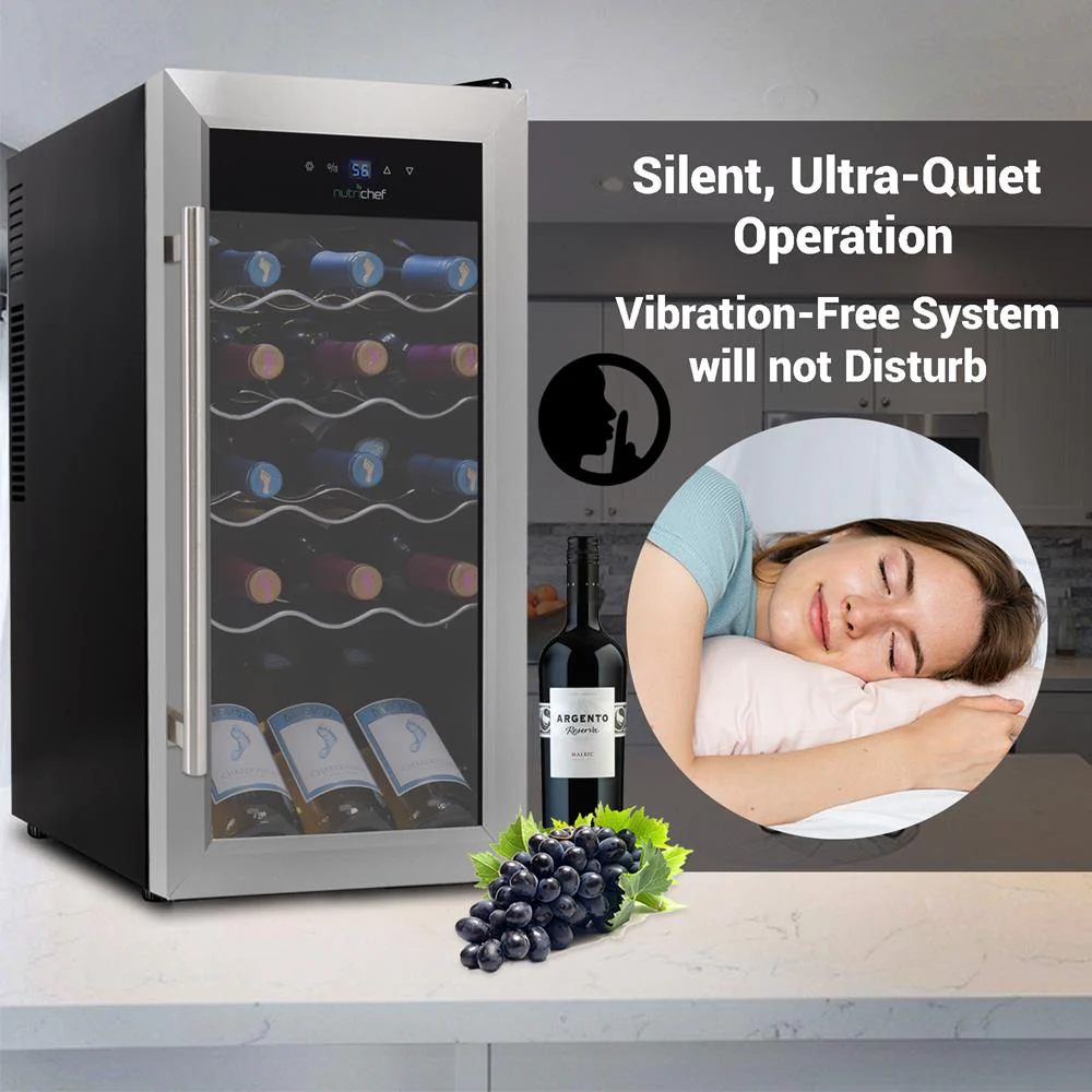 18 Bottle Wine Fridge Quiet Cooling Stainless Steel Door - Image 6