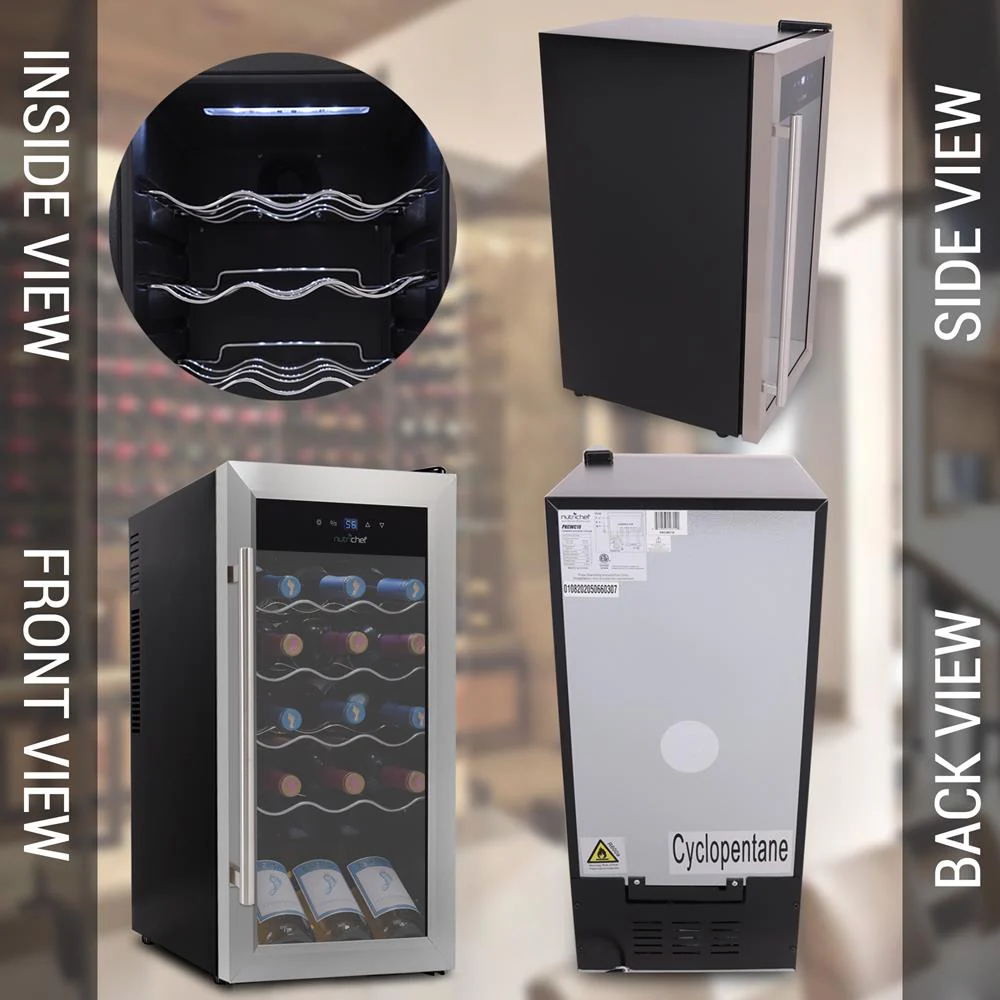18 Bottle Wine Fridge Quiet Cooling Stainless Steel Door - Image 9