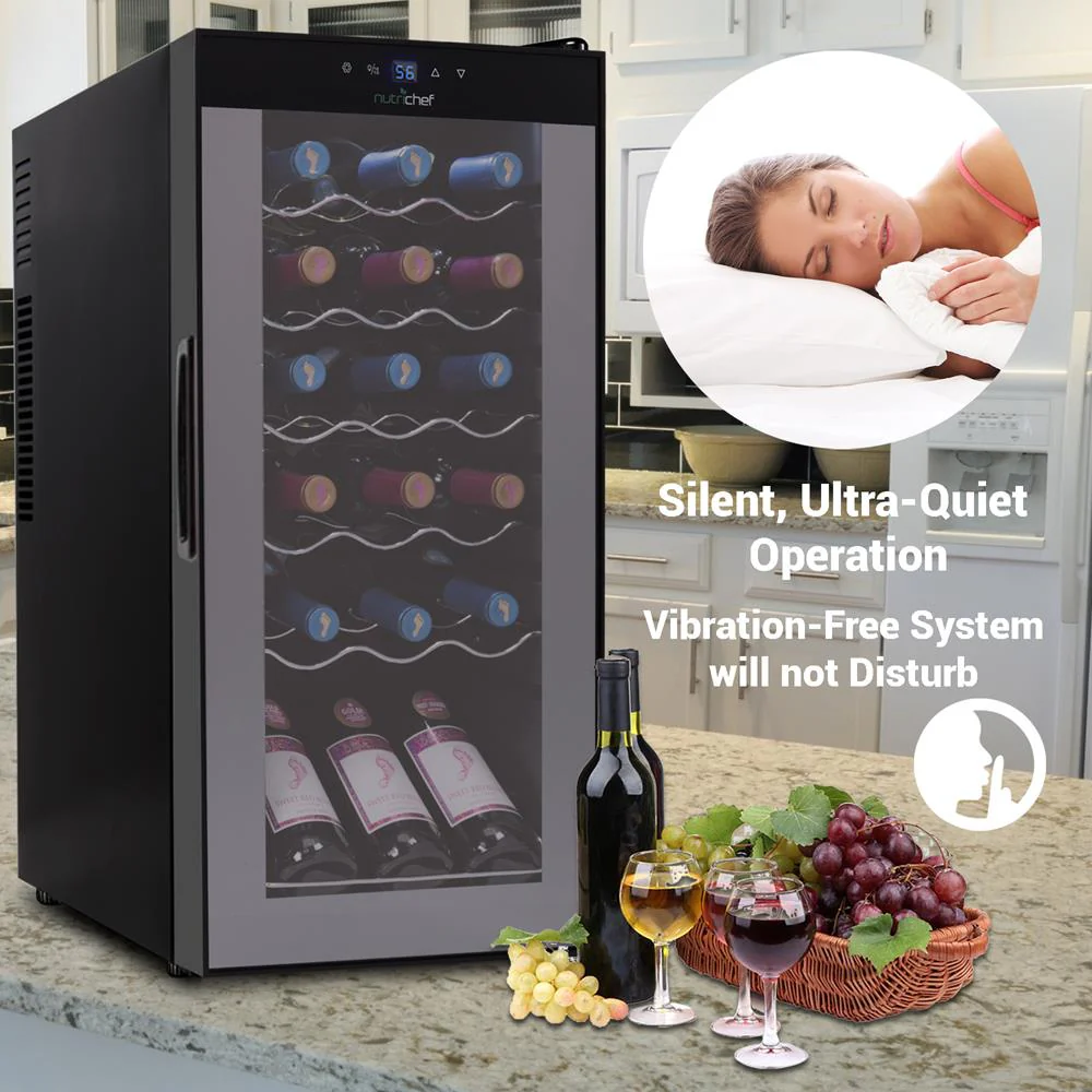 Wine Chilling Refrigerator Cellar - Digital Touch Button Control With Air Tight Seal, Contains Placement For Standing Bottles (18 Bottle Storage Capacity) - Image 6