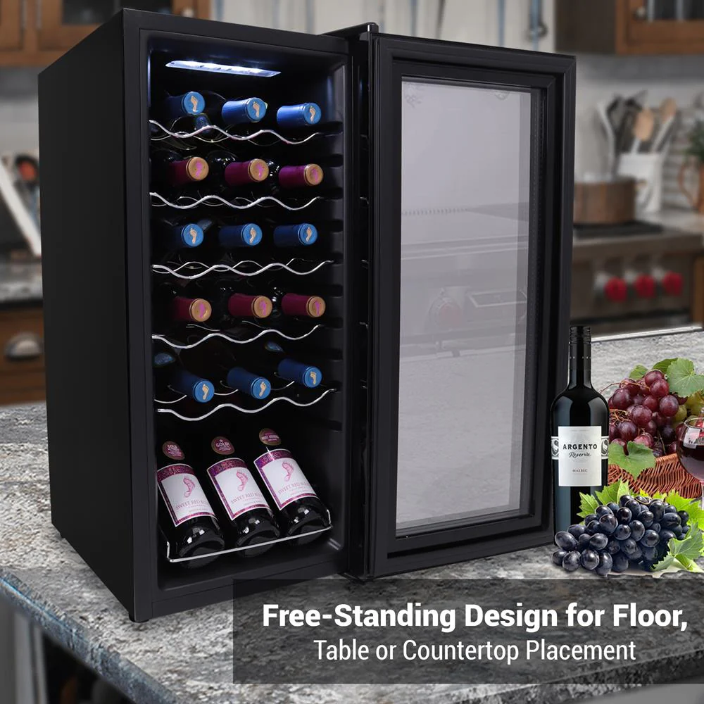 Wine Chilling Refrigerator Cellar - Digital Touch Button Control With Air Tight Seal, Contains Placement For Standing Bottles (18 Bottle Storage Capacity) - Image 7