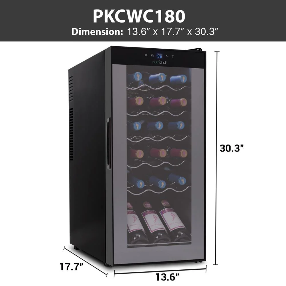Wine Chilling Refrigerator Cellar - Digital Touch Button Control With Air Tight Seal, Contains Placement For Standing Bottles (18 Bottle Storage Capacity) - Image 8