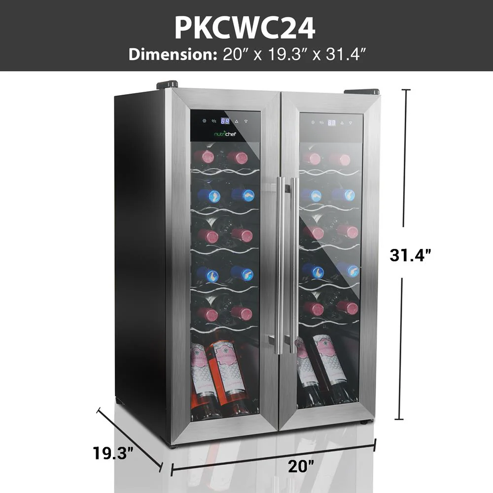 24 Bottle Wine Cooler - Quiet Compressor, Stainless Steel Door - Image 8