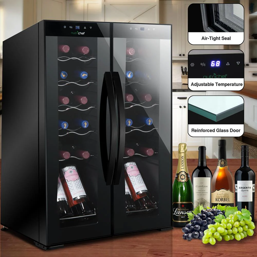 24 Bottle Wine Fridge, Dual Zone, Adjustable Temp, Glass Door, Quiet Operation - Image 4