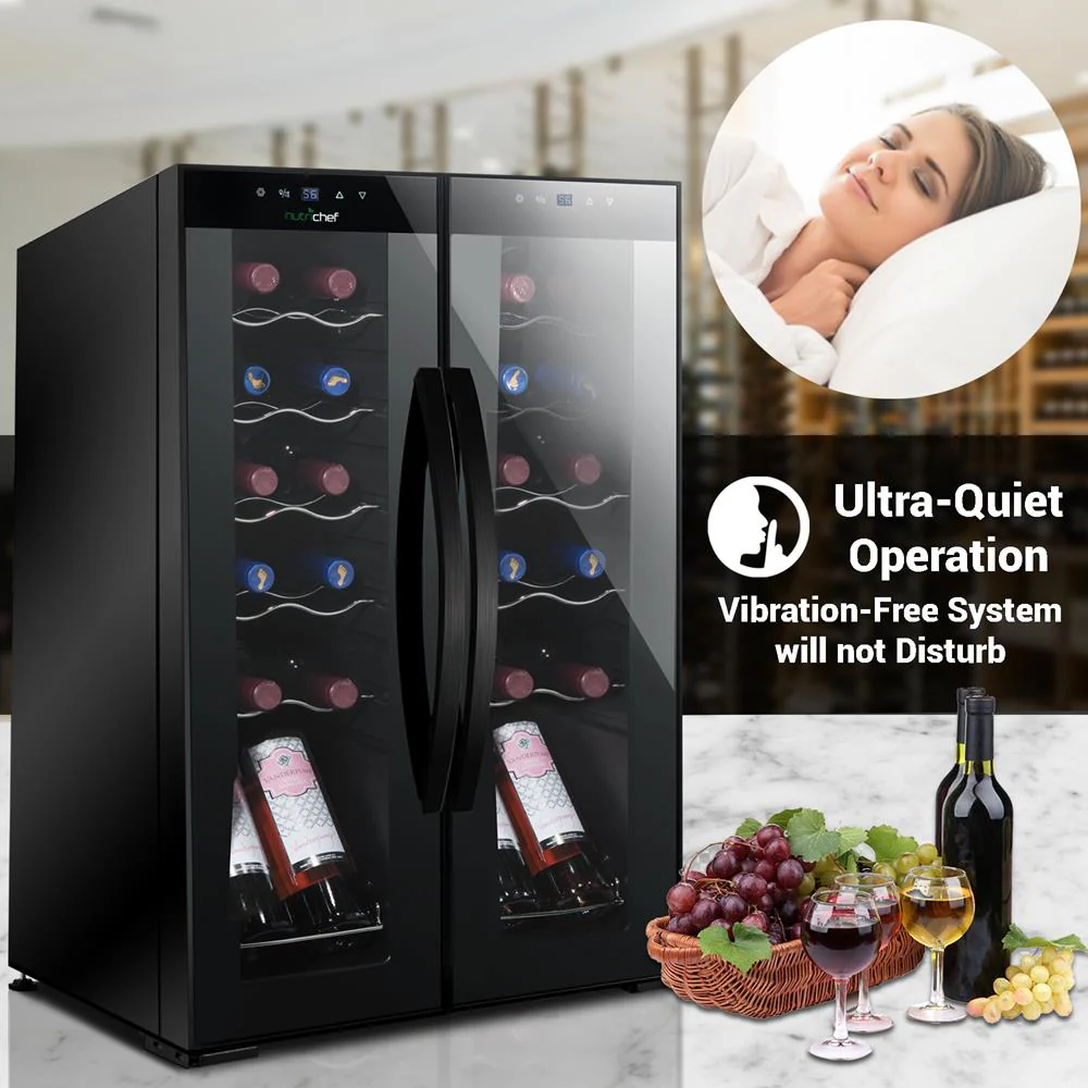 24 Bottle Wine Fridge, Dual Zone, Adjustable Temp, Glass Door, Quiet Operation - Image 6