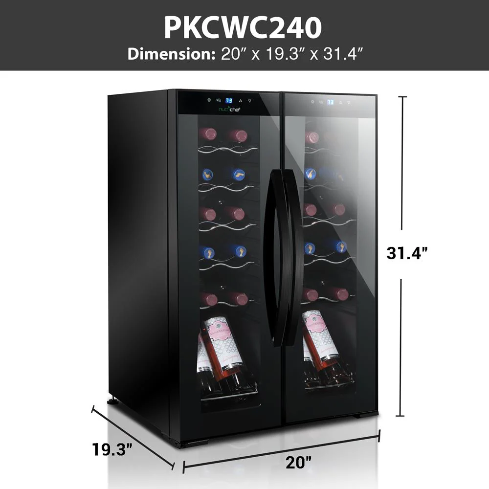 24 Bottle Wine Fridge, Dual Zone, Adjustable Temp, Glass Door, Quiet Operation - Image 7
