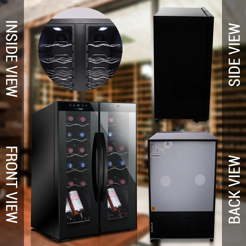 24 Bottle Wine Fridge, Dual Zone, Adjustable Temp, Glass Door, Quiet Operation - Image 8