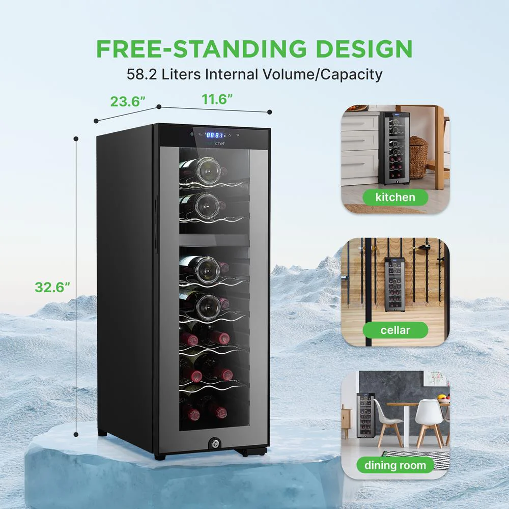 18 Bottle Wine Fridge, Dual Zone, Adjustable Temp, Quiet Operation - Image 4