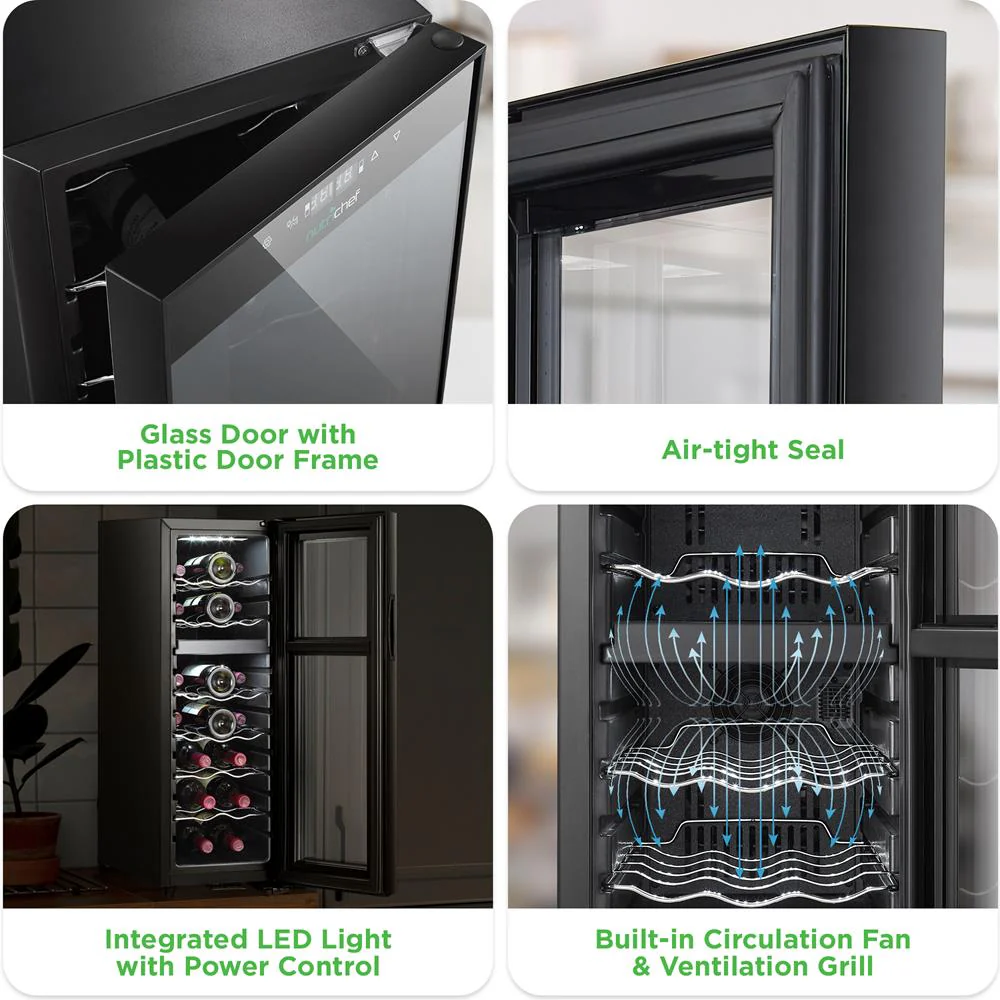 18 Bottle Wine Fridge, Dual Zone, Adjustable Temp, Quiet Operation - Image 6