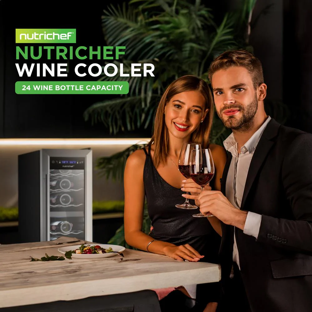 24 Bottle Wine Cooler, Dual Zone, Adjustable Temp, Stainless Steel Handle - Image 4