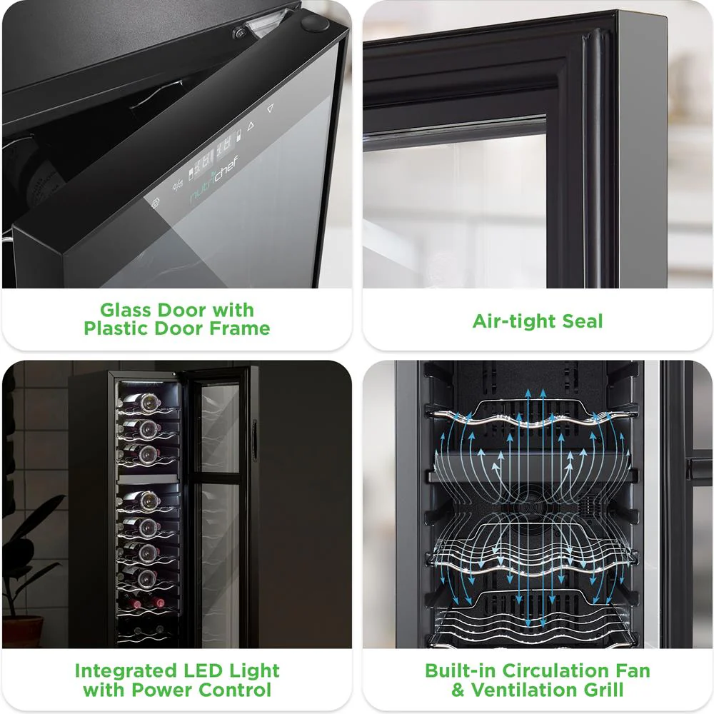 Dual-Zone Wine Cooler, 27-Bottle Capacity, Digital Control, Glass Door - Image 4
