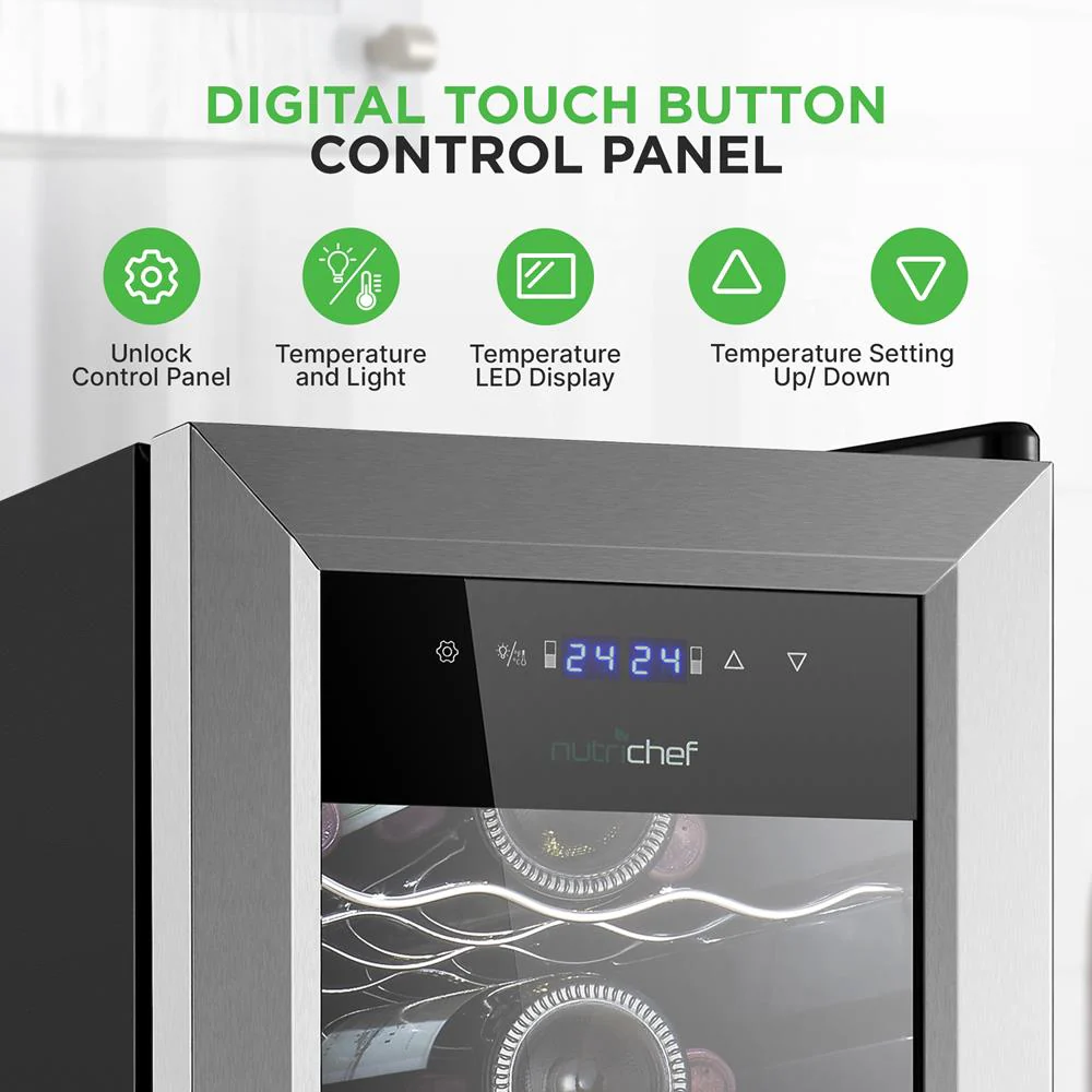 27 Bottle Wine Cooler, Dual Zone, Adjustable Temp, Stainless Steel Door - Image 4