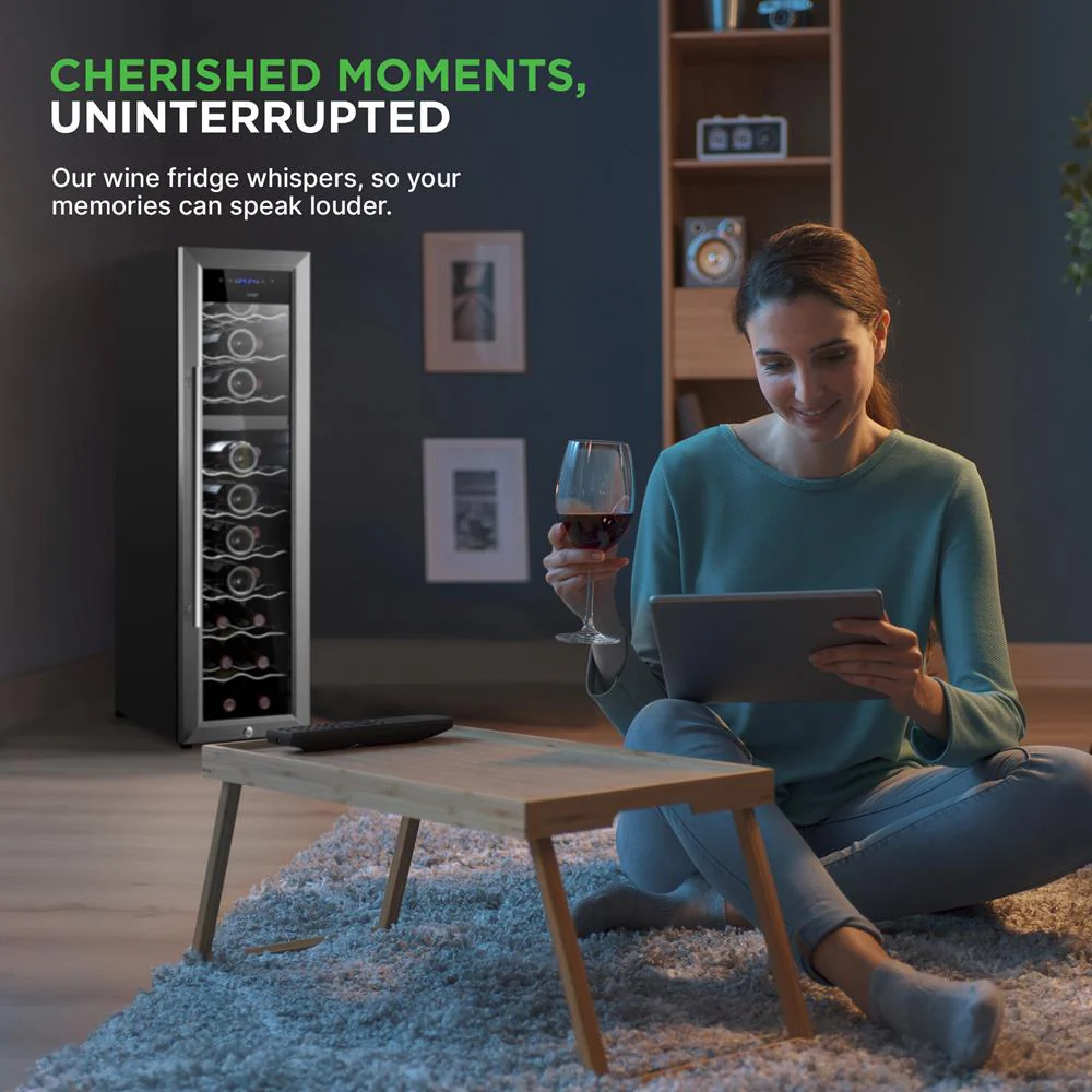 27 Bottle Wine Cooler, Dual Zone, Adjustable Temp, Stainless Steel Door - Image 6