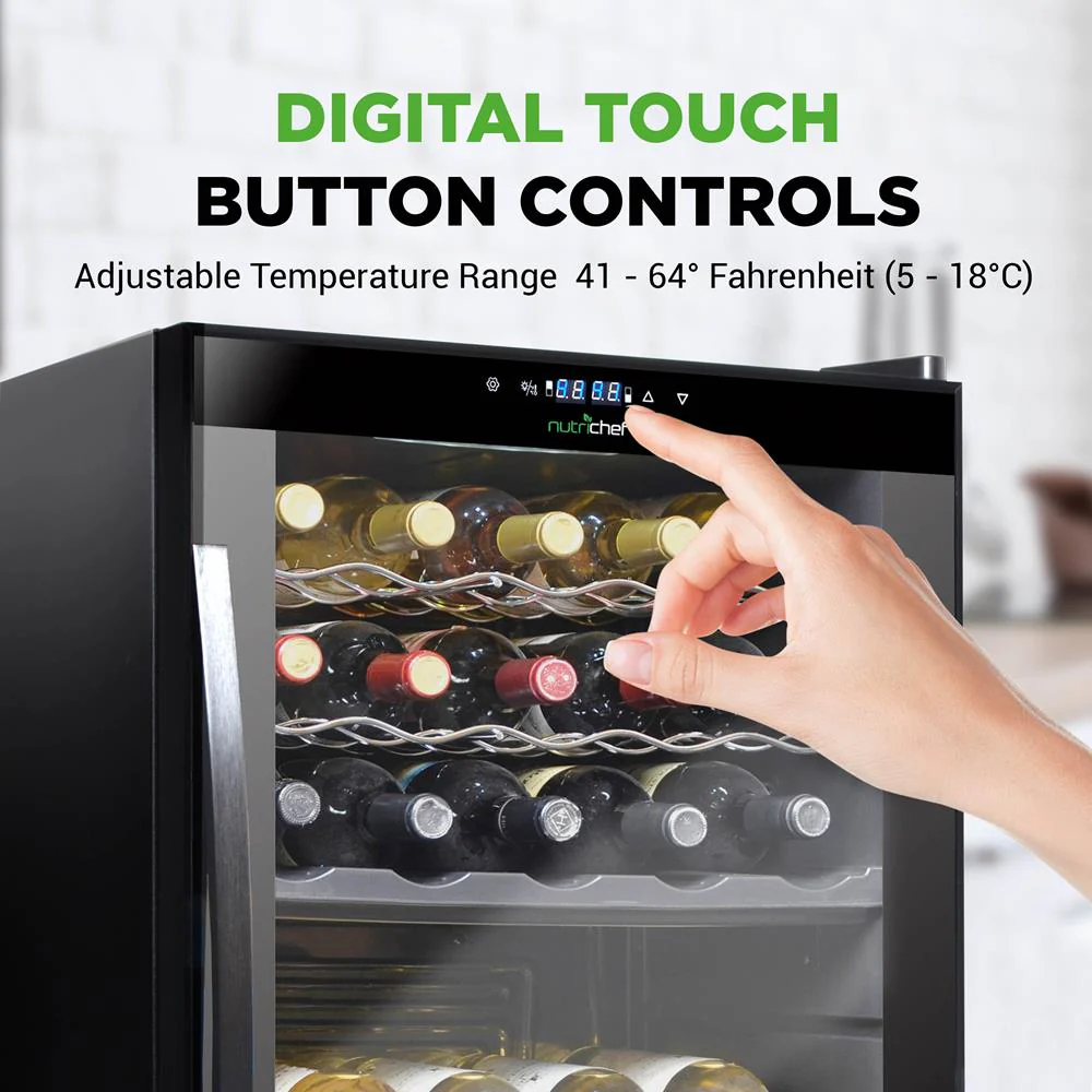 33 Bottle Wine Fridge, Dual Zone, Adjustable Temp, Stainless Steel Handle - Image 3