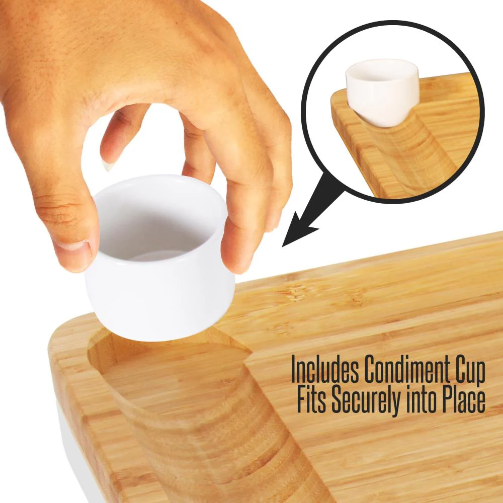Bamboo Cheese Board & Cutlery Set - Image 2