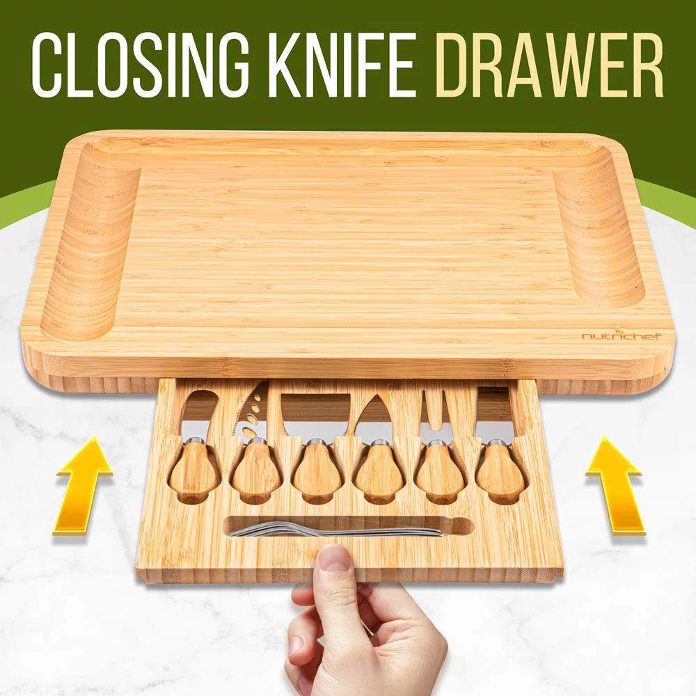 Charcuterie Board Set - Extra Large Bamboo with 6 Knives & Forks - Image 6