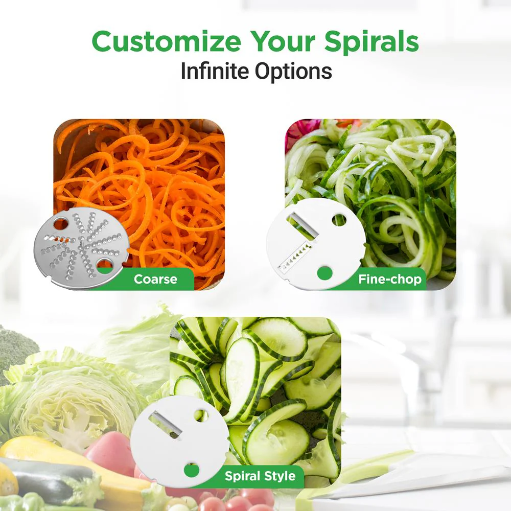 Electric Food Spiralizer - Fruit & Vegetable Spiral Slicer Peeler With (3) Changeable Blades - Image 4