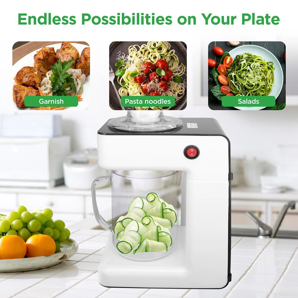 Electric Food Spiralizer - Fruit & Vegetable Spiral Slicer Peeler With (3) Changeable Blades - Image 5