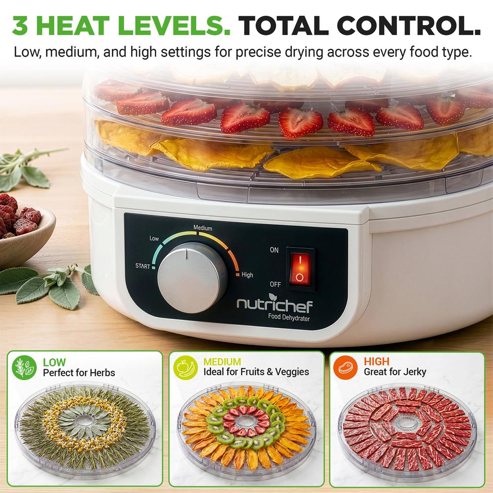 Electric Countertop Food Dehydrator, Food Preserver (White) - Image 5