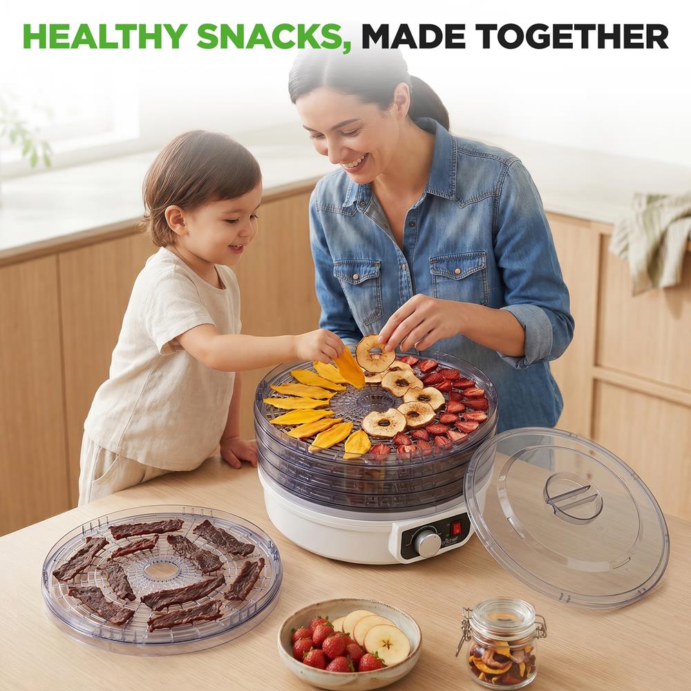 Electric Countertop Food Dehydrator, Food Preserver (White) - Image 7