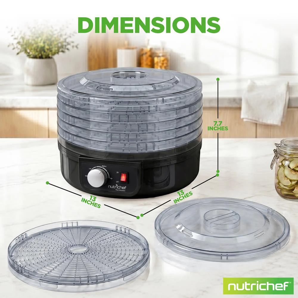 Electric Food Dehydrator, Preserves Nutrients, 5 Stackable Trays, Black - Image 8