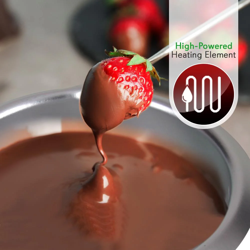 Electric Fondue Pot, Keeps Chocolate Warm, 8.8 Oz, White - Image 4