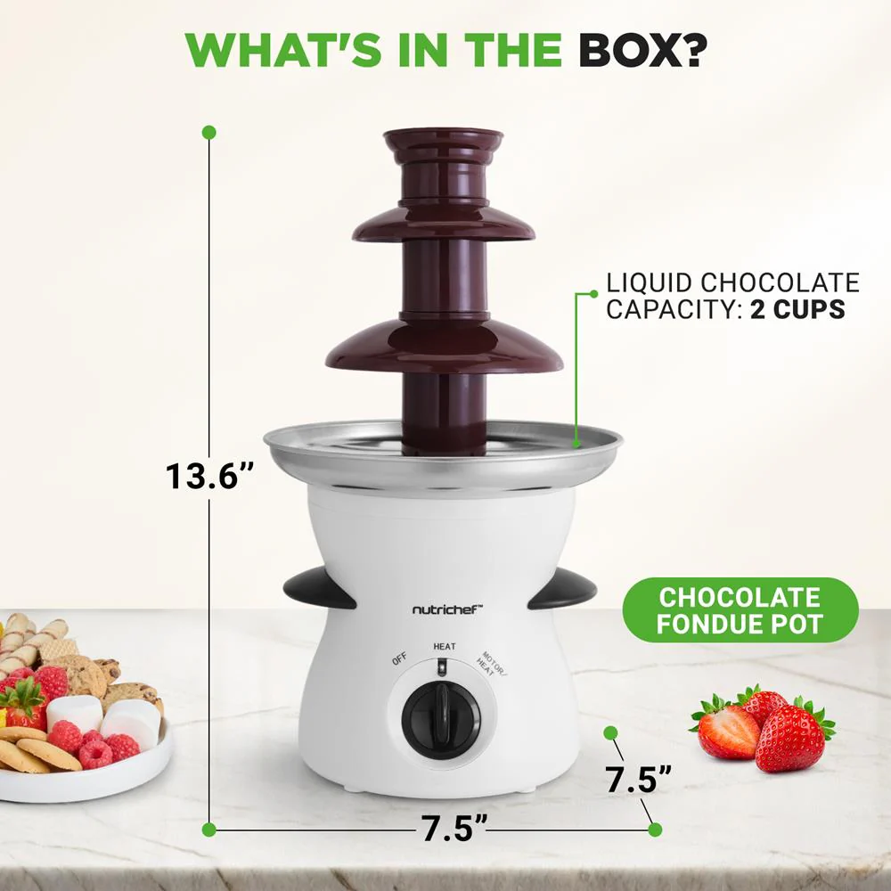 3-Tier Chocolate Fondue Fountain, 16oz Stainless Steel, Easy Clean - Image 7