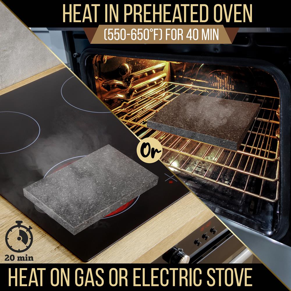 Cooking Stone Grill Set - Retains Heat - Natural Granite Stone - Image 2